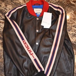 Authentic Gucci Leather Bomber Jacket